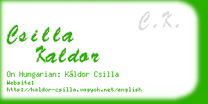 csilla kaldor business card