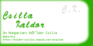 csilla kaldor business card